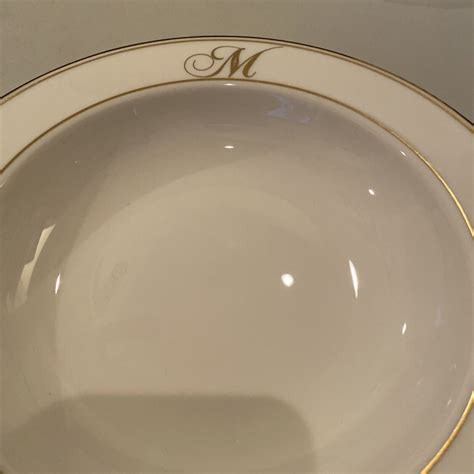 Lenox Federal Platinum Monogram Pasta Rim Soup Bowl Script Letter M Ebay