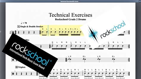 Technical Exercises Rockschool Grade 2 Drums Youtube