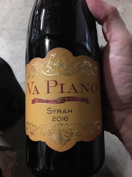 2016 Va Piano Vineyards Syrah Estate Walla Walla Valley Usa