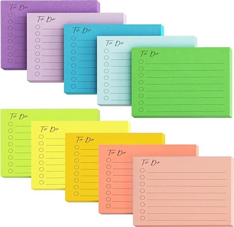 Amazon EOOUT 10 Pack Lined Sticky Notes 500 Sheets To Do List