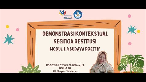 Demonstrasi Kontekstual Segitiga Restitusi Modul Budaya Positif