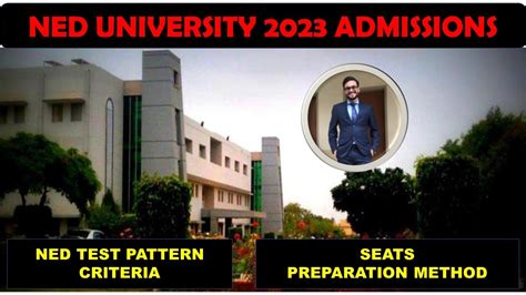 Ned University 2023 Admissions Ned 2023 Test Ned Admissions Youtube