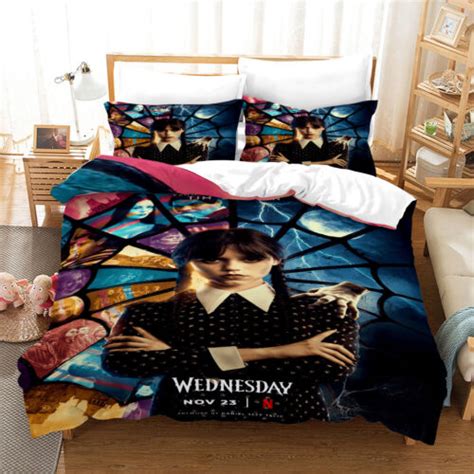 Wednesday Addams Quilt Duvet Doona Cover Pillowcase Bedding Set Single Double~ Ebay