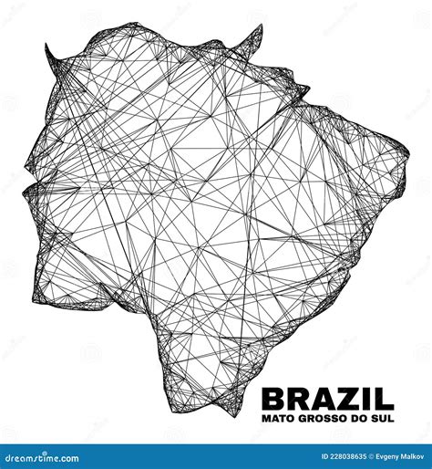 Net Irregular Mesh Mato Grosso Do Sul State Map Stock Vector