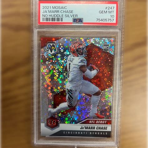 2021 Mosaic Jamarr Chase No Huddle Silver PSA 10