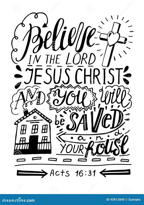 Hand Lettering Believe In The Lord Jesus Christ And You Will Be Saved