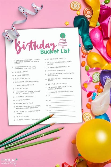 Birthday Bucket List Pdf Fun Things To Do On Your Birthday