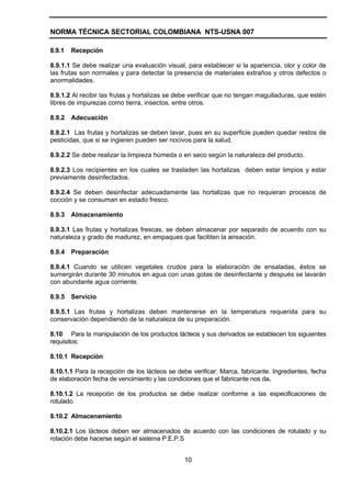 Normatividad 2005 Nts Usna007 Manipulacion De Alimentos PDF