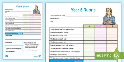 Oral Presentation Rubric Year Three Teacher Made Twinkl 46 Off