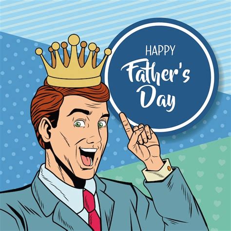 Premium Vector Happy Fathers Day Pop Art Card