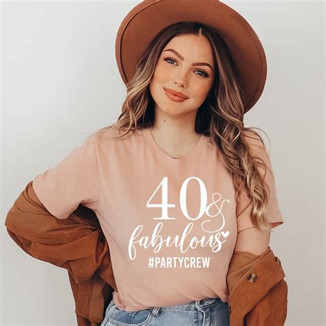 40 And Fabulous Party Crew Shirt Birthday Party Shirt 40th Etsy