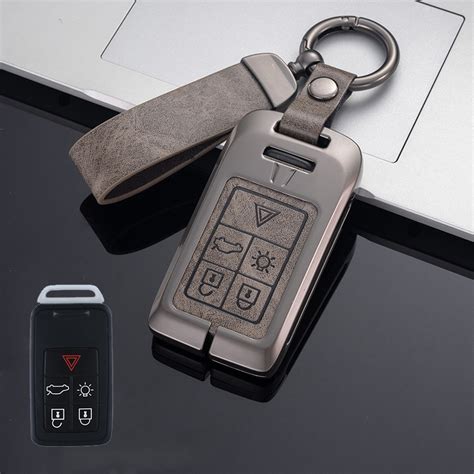 Zinc Alloy Leather Car Remote Key Fob Case Cover For Volvo XC60 XC70