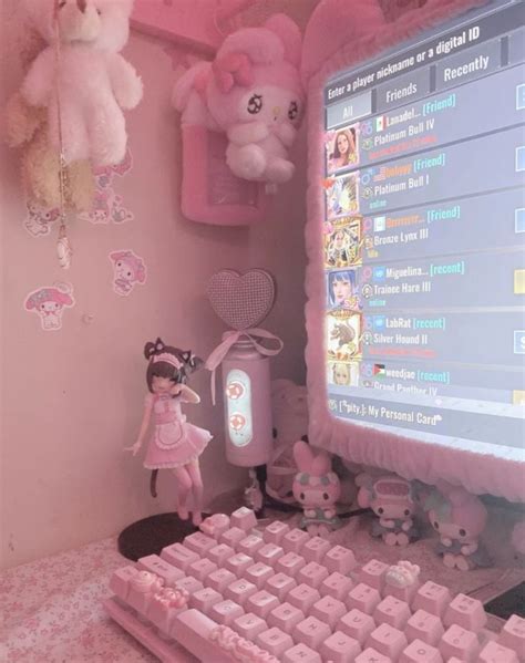 Cute And Cozy Pink Computer Setup