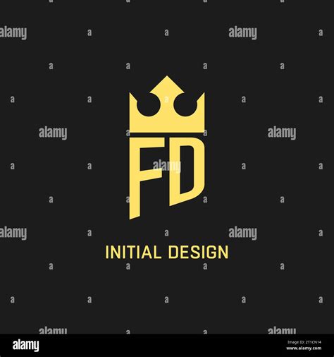 Monogram FD Logo Shield Crown Shape Elegant And Luxury Initial Logo