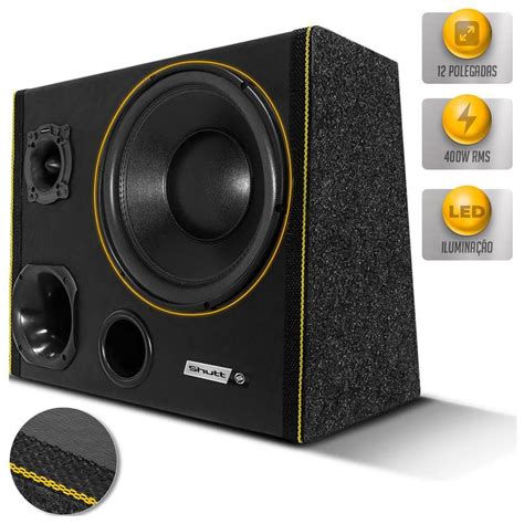 Caixa De Som Trio Automotivo Dutada 400w Shutt 12 Pol Subwoofer Connect