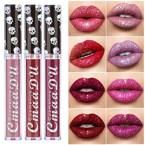 Cmaadu Waterproof Liquid Lipstick Diamond Matte Shimmer Lipgloss Long