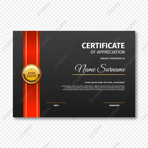 Red Vertical Certificate Template Template Download On Pngtree