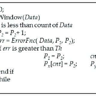 Pseudo Codes Of Standard Sliding Window Method Pseudo Codes Of