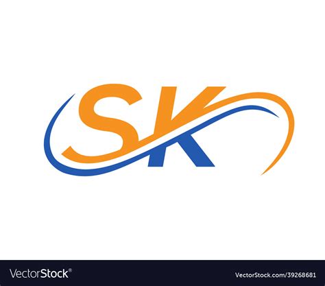 Sk Logo Design For Financial Development Vector Image