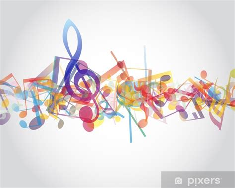 Carta Da Parati Note Musicali Multicolore Pixers It