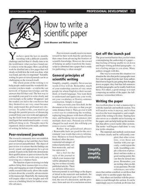 How To Write A Scientific Paper