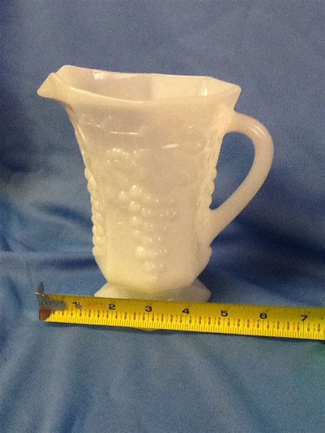 Vintage Milk Glass Pitcher Etsy