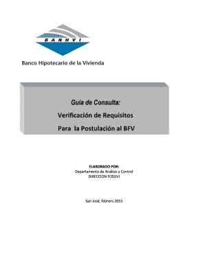 Fillable Online Banhvi Fi Gu A Para La Verificaci N De Requisitos Para