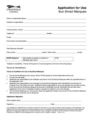 Fillable Online FORM Sun Smart Marquee Fax Email Print PdfFiller