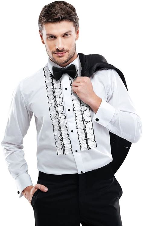 Slim Fit Ruffle Tuxedo Shirt At Amazon Mens Clothing Store