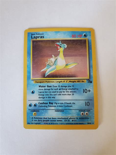 Pok Mon Tcg Lapras Fossil Holo Unlimited Holo Rare Mp Values Mavin