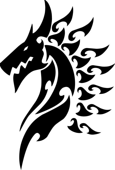 Illustration vector graphic of tribal art tattoo head dragon design ...