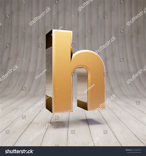 Golden Letter H Lowercase On Wooden 库存插图 1647509257 Shutterstock