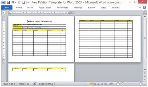 Free Petition Template For Word