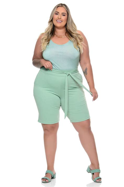 Regata Plus Size Poá Verde Vk Moda Plus Size