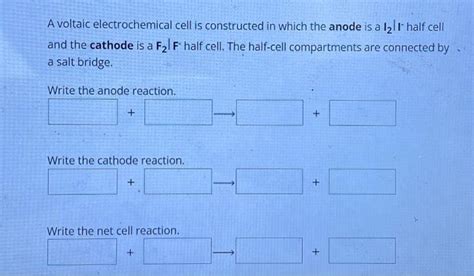 Solved A Voltaic Electrochemical Cell Is Constructed In