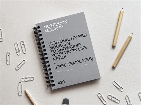 Spiral Notebook Free Psd Mockup