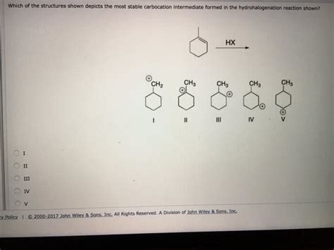 OneClass Which Of The Structures Shown Depicts The Most Stable