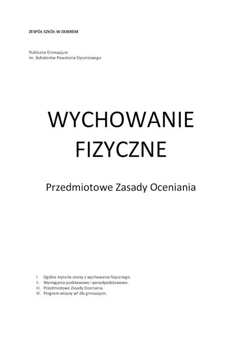 Pdf Wychowanie Fizyczne Pspdobre Plwychowanie Fizyczne