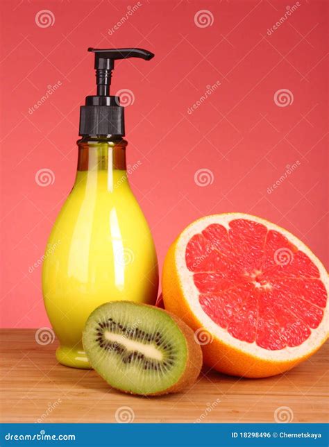 Fruity Body Lotion Stock Photo Image Of Kiwi Background 18298496