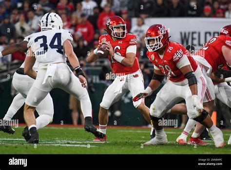 Utah Utes Quarterback Bryson Barnes 16 During The Rose Bowl Game