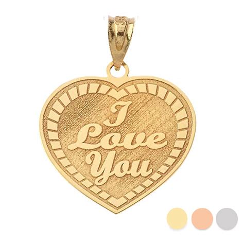 Gold Personalized I Love You Heart Pendant Engraved Initial Name And