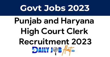 Punjab And Haryana High Court Clerk Recruitment