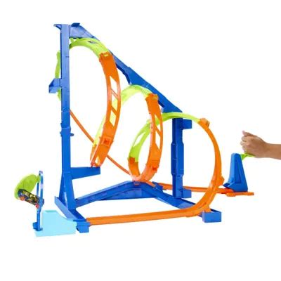 Hot Wheels Action Track Set With 1 Toy Car Corkscrew Triple Loop Track Set Au Meilleur Prix En