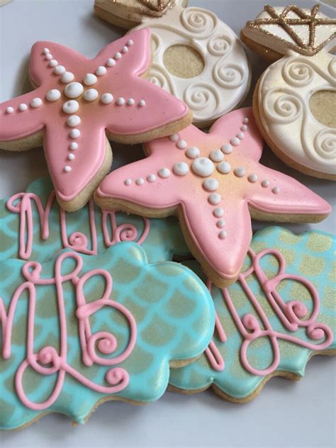 Seashell Beach Decorated Sugar Cookies Dozen Etsy