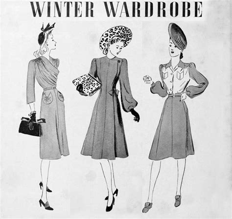 1940s Fashion Winter Dresses And Coats In 1940 Glamour Daze