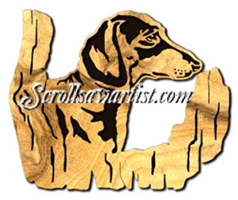 Rustic Wood Slab Dachshund Scroll Saw Artist