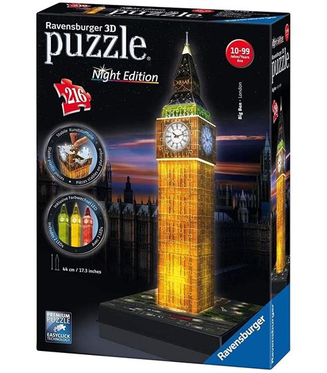 Puzzle 3D Big Ben Con Luz Led 108 Pz