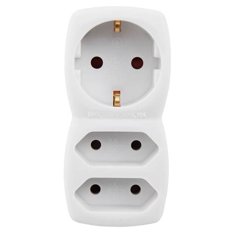 Steckdosenadapter Von Schuko Auf 2x Euro Steckdose Und 1x Schuko