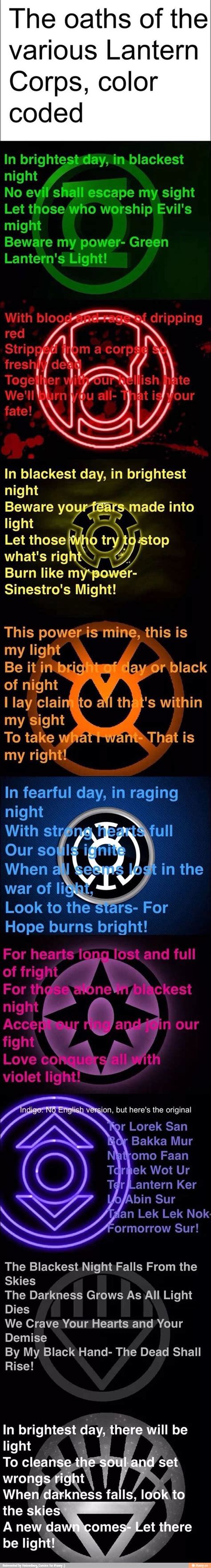 Indigo Lantern Corps Oath English