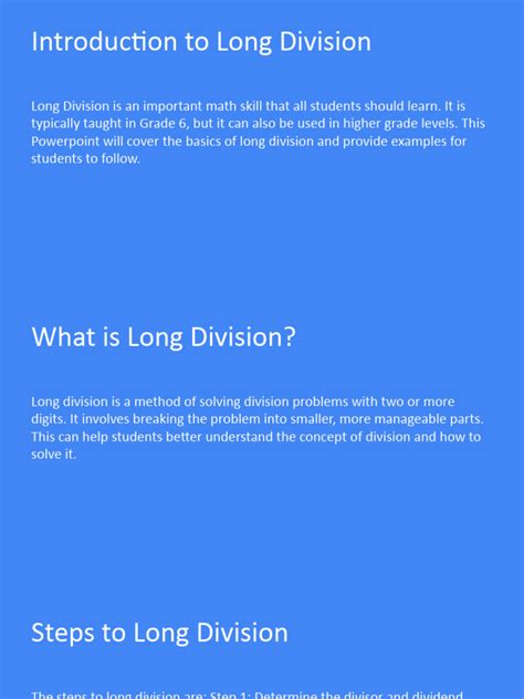 Long Division | PDF | Division (Mathematics) | Mathematical Notation